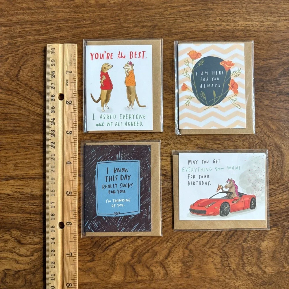 Emily McDowell Studio Greeting Cards Set - Humor, Birthday, Friendship Lot of‎ 4